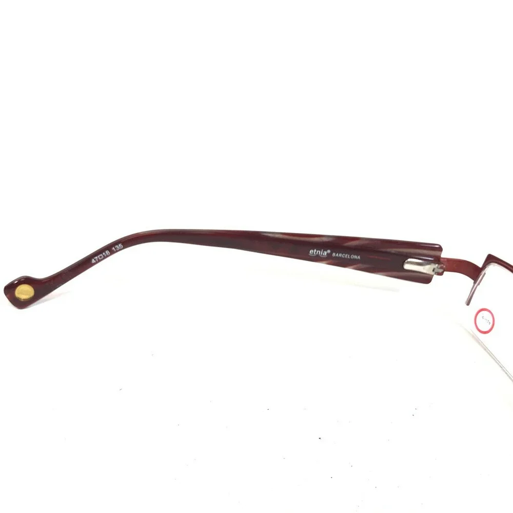 Etnia Barcelona Eyeglasses Frames PALMA col.RDBX Red Rectangular Half Rim 135